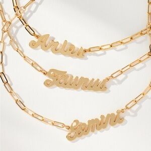 NWT Anthropologie Zodiac Gold Necklace in Sagittarius.